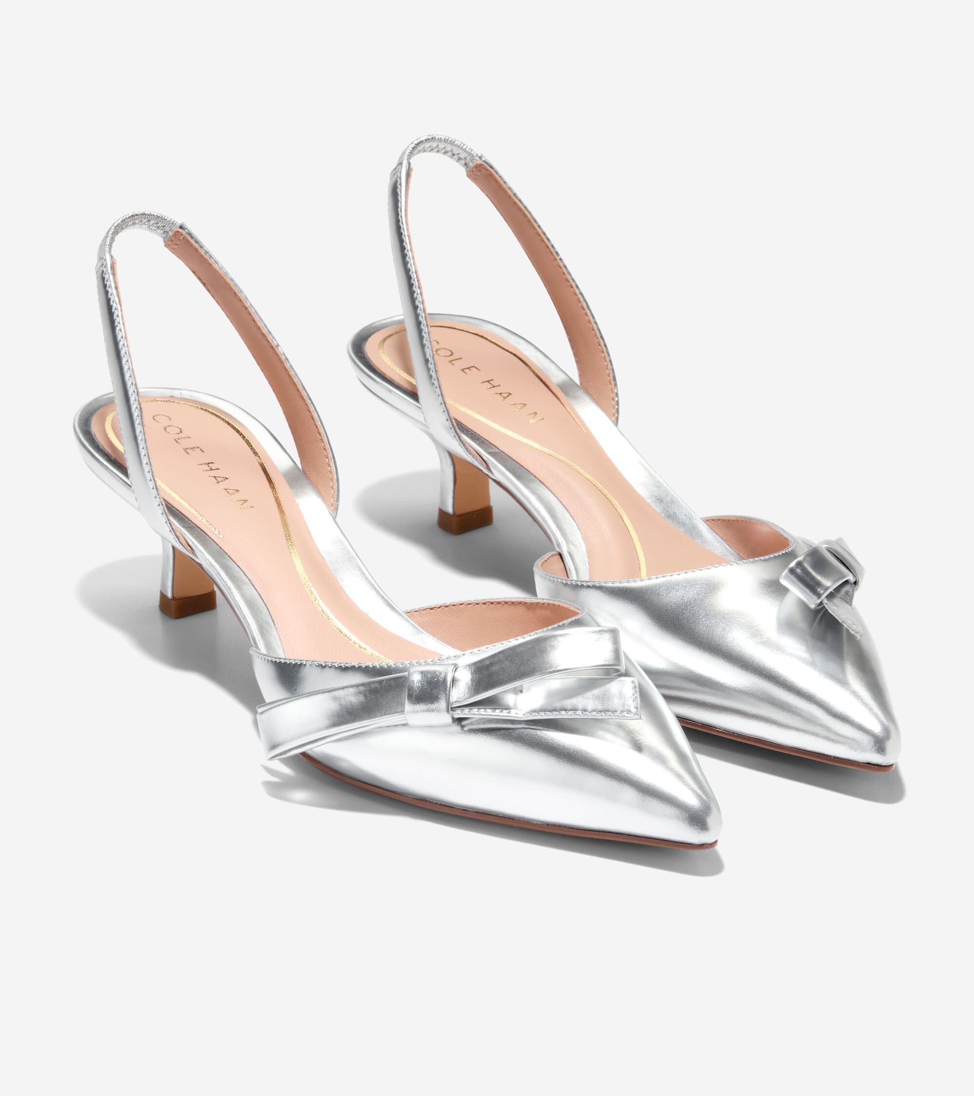 Women's Noella Bow Slingback Pumps in Silver | Cole Haan
